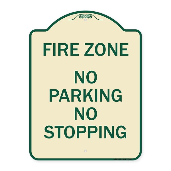 No Parking No Stopping Heavy-Gauge Aluminum Architectural Sign, 24" x 18", TG-1824-23703
